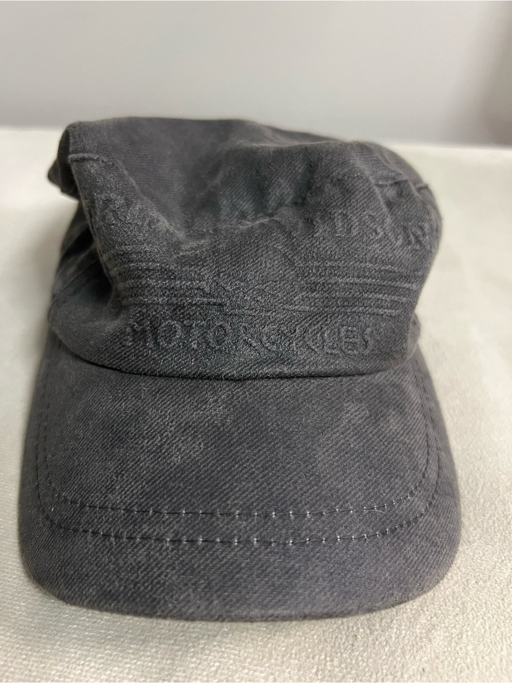 🏍️ Harley-Davidson MotorClothes Black Military Cadet Cap Hat Size L